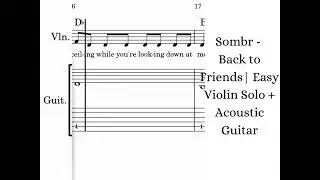 Sombr - Back to Friends | Easy Violin Solo Musical Notes