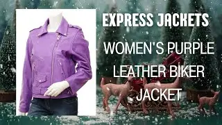 Women's Purple Leather Biker Jacket | Women's Biker Jackets | Express Jackets