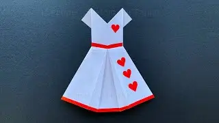 Оригами платье из бумаги.