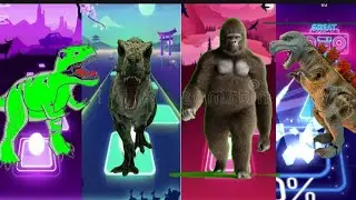 Dinosaur vs T-rex vs Gorilla vs Godzilla | Tiles Hop Challenge