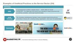 Ethics in Services Marketing - Service Marketing ethics