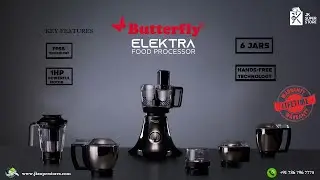 BUTTERFLY Food Processor ELEKTRA 750 Juicer Mixer Grinder (6 Jars, Black)