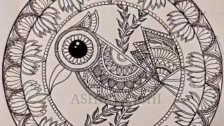 Madhubani painting of lotus #artist #artist #art 