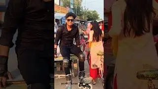 Skating masti 😆🤣 #skater #skating #brotherskating #road #funny #masti #india #girlreaction #girls
