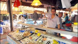 Turkey Fethiye Gocek. Amphorae under water. Diving from a yacht. Fish market.
