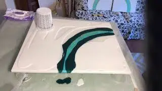 Blue & Green Geode Resin Painting Part 1 of 4