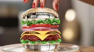 Making a Burger With Edible Crystal Glass Ingredients | ASMR Glass