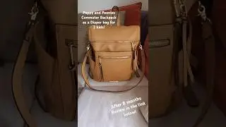 After 8 months! Cute Vegan Leather Diaper bag for 2 kids! - Poppy and Peonies Commuter Backpack