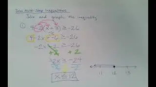 Solve Multi-Step Inequalities Pre-Algebra Math 7