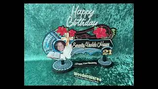 Exclusive WW857 Hibiscus 21st Key Design: Samoan Design in Blue & White | Birthday Keys Australia