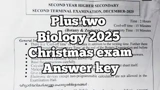 Plus two biology Christmas exam answer key 2025