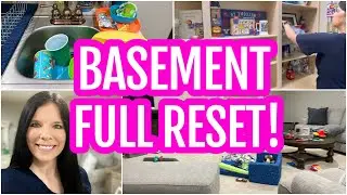 BASEMENT CLEAN UP | BASEMENT RESET | ROOM RESET #cleanwithme #cleanandorganize #roomrefresh #clean
