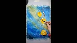 Watercolor Process Painting | Masking Fluid, Autumn Leaves & Alcohol Drops