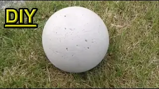 How to make a Concrete Garden Sphere out of a Plastic Ball / DIY Garden Decor Ideas - Tutorial