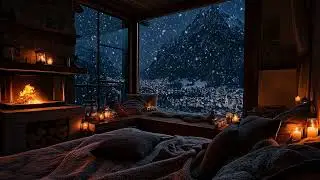 (No Ads) Minimal Night Piano & Fireplace Ambience for Inner Silence and Sleep