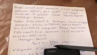 1. Newton Raphson yöntemi ile örnek soru çözümü (Sayısal Analiz Dersi)