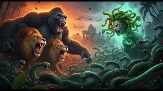 Can Skull Island Survive? King Kong & Lions vs Medusa and Her Snakes