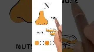 #Alphabet | Drawing & Coloring | #N for #nose👃🏻#nuts🥜🥜 @Artmaker_Mi✨