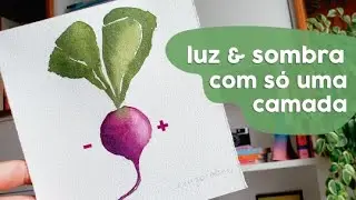 COMO FAZER LUZ E SOBRA COM UMA CAMADA DE AQUARELA | Tutorial de aquarela p Iniciantes #5