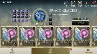 Dawn of titans - power of relic shards 4* relic level 1 to 8