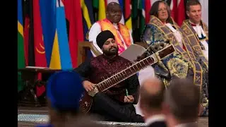 Jasdeep Singh Degun performs at the Commonwealth Service 2022 for the British Royal Family