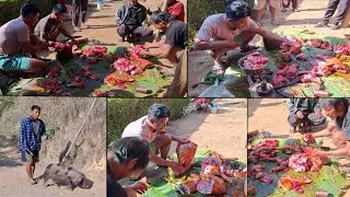 जाडोको बेला सुंगुरको मासु || Pork Cutting In Nepali Village || Pig Meat Cutting In Village Style 