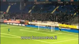 23-1-2015 Novara-Alessandria: il tifo degli ultras dell'Alessandria