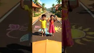THE ROAD TURNED INTO ART! 🎨😲 Chibi Cars Drive Through Chalk Magic! 🚗✨ #littlestars  #carcartoon