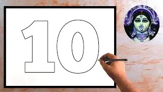 how to draw Maa kali using English Number 10 /maa kali face drawing/Number drawing/diwali / 2020