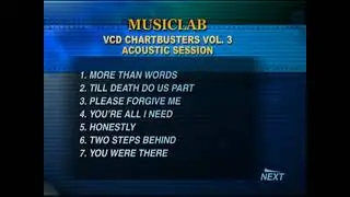 Music Lab VCD Chartbusters: Acoustic Sessions Songlist