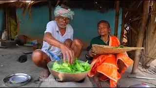 Prawn Palak Curry | simple and delicious spinach with prawn fish steamed recipe | village food