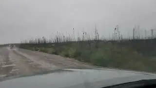 Driving James Bay road in Northern Quebec