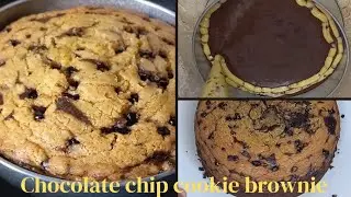 Mouthwatering Chocolate Chip Cookie Cake Recipe | Delicious Chocolate Cake without oven | Brookie