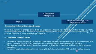 Information System for Strategic Management ISSM and Strategic advantage