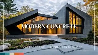 Exploring the Beauty of Dark Hues and Clean Geometry in Modern Concrete Homes