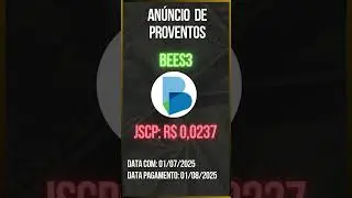 An&uacute;ncio de Proventos - BEES3 - BANCO BANESTES - #BANESTES