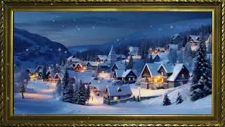 Snowy Winter Village Landscape 4K: Framed TV Art Screensaver || 3Hour
