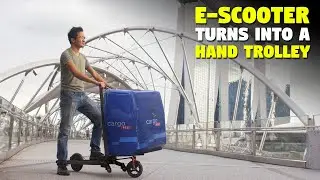 Simply Fold This Electric Scooter To Get a Hand Trolley!