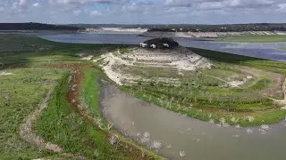 Drone video shows Medina Lake following recent rain