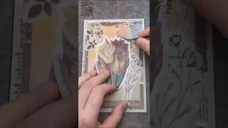 Relaxing ASMR Collage Journaling 🌿 Vintage Card Making & Paper Sounds
