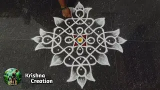 Maha Shivaratri Special Kambi Kolam | 7x1 dot neli Kolam | Melikala Muggulu | Simple Sikku Kolam
