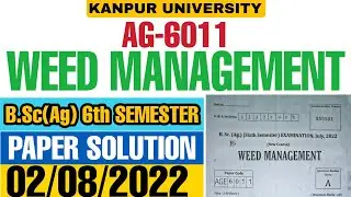weed management paper solution। bsc ag 4th semester weed management answer key। @agrimasti