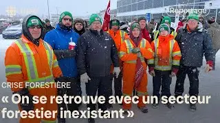 Crise foresti&egrave;re : des travailleurs manifestent &agrave; Baie-Comeau