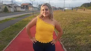 blusa de um ombro só de crochê super fácil de fazer tamanho M