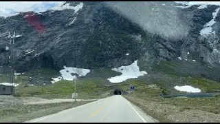 Driving thru 3 Tunnels from Langvatnet to Gamle Strynefjellsvegen (Between 2 scenic routes) [4K UHD]