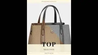David Jones Canvas Handbag with Leather Trim