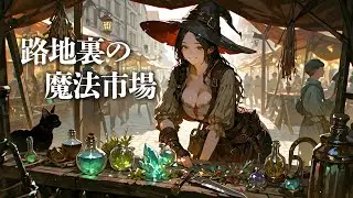 【作業用BGM】路地裏の魔法市場 | 魔女の店で見つける不思議なアイテムとケルト音楽 (作業・集中・読書) | CeltMusic FantasyMusic