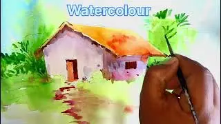 How to Watercolour landscape drawing... #watercolor #landscapepainting #easydrawing #watercolorart 