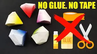 EASY Origami Diamond No GLUE! By Yakomoga