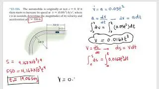 🔥 Ejemplo de Movimiento CURVILÍNEO por componentes TANGENCIAL-NORMAL[Hibbeler ejercicio 12-116 ]